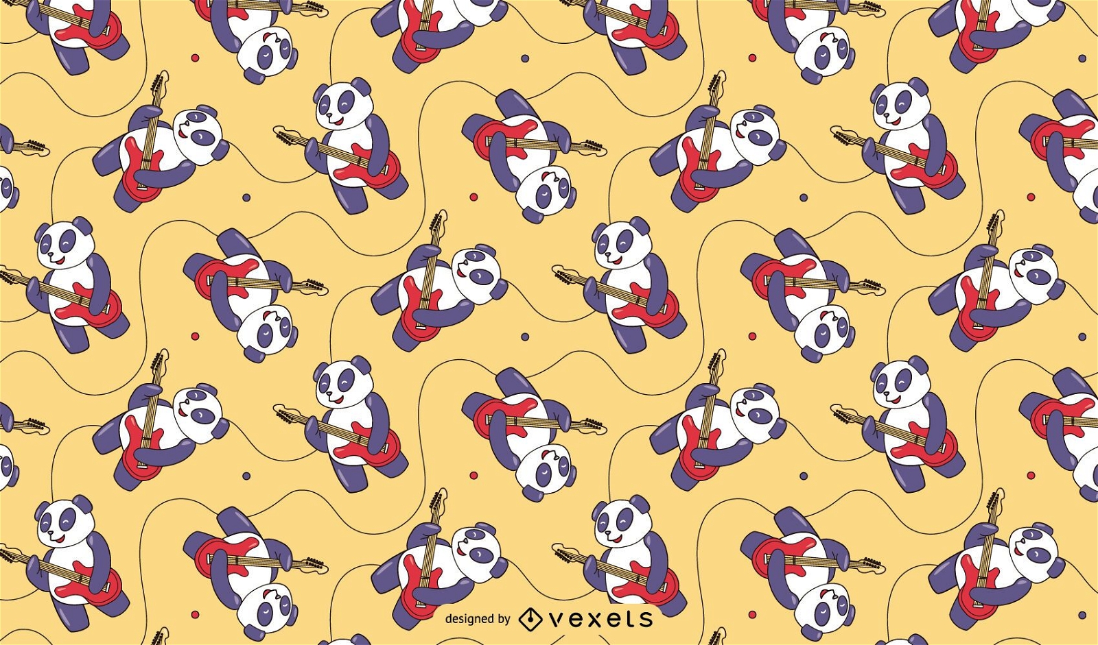 Panda guitarist pattern design
