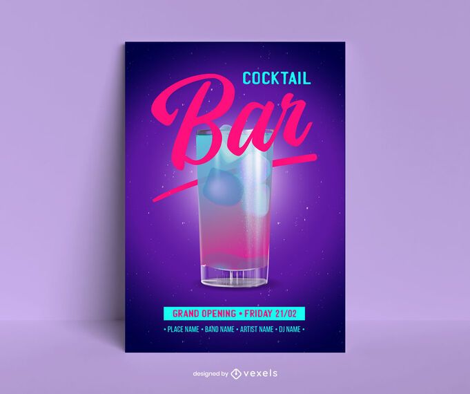 New cocktail bar poster template New cocktail bar poster template