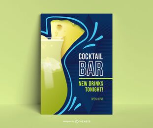 Modelo de pôster de bar de coquetéis