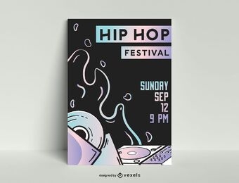 Hip hop festival poster template