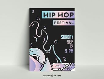 Plantilla de cartel de festival de hip hop