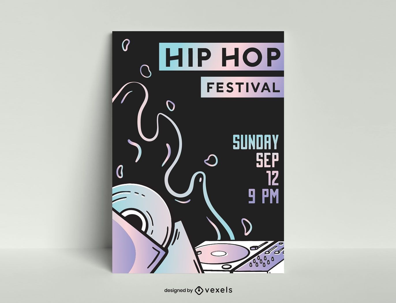 Plantilla de cartel de festival de hip hop