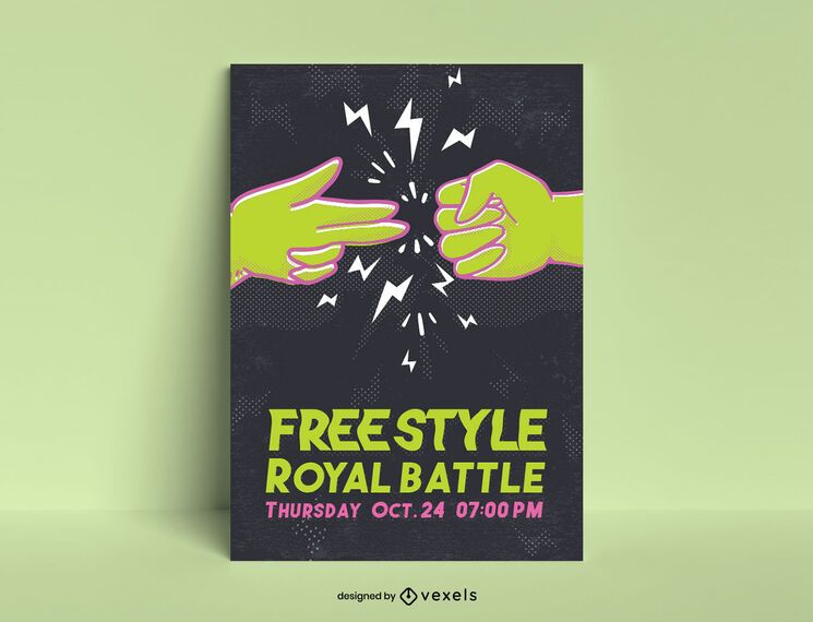 Plantilla de póster de batalla de estilo libre Plantilla de póster de batalla de estilo libre