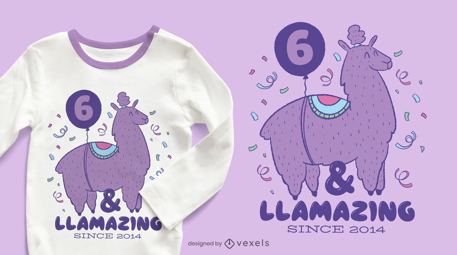 Design de t-shirt de anivers?rio Llamazing