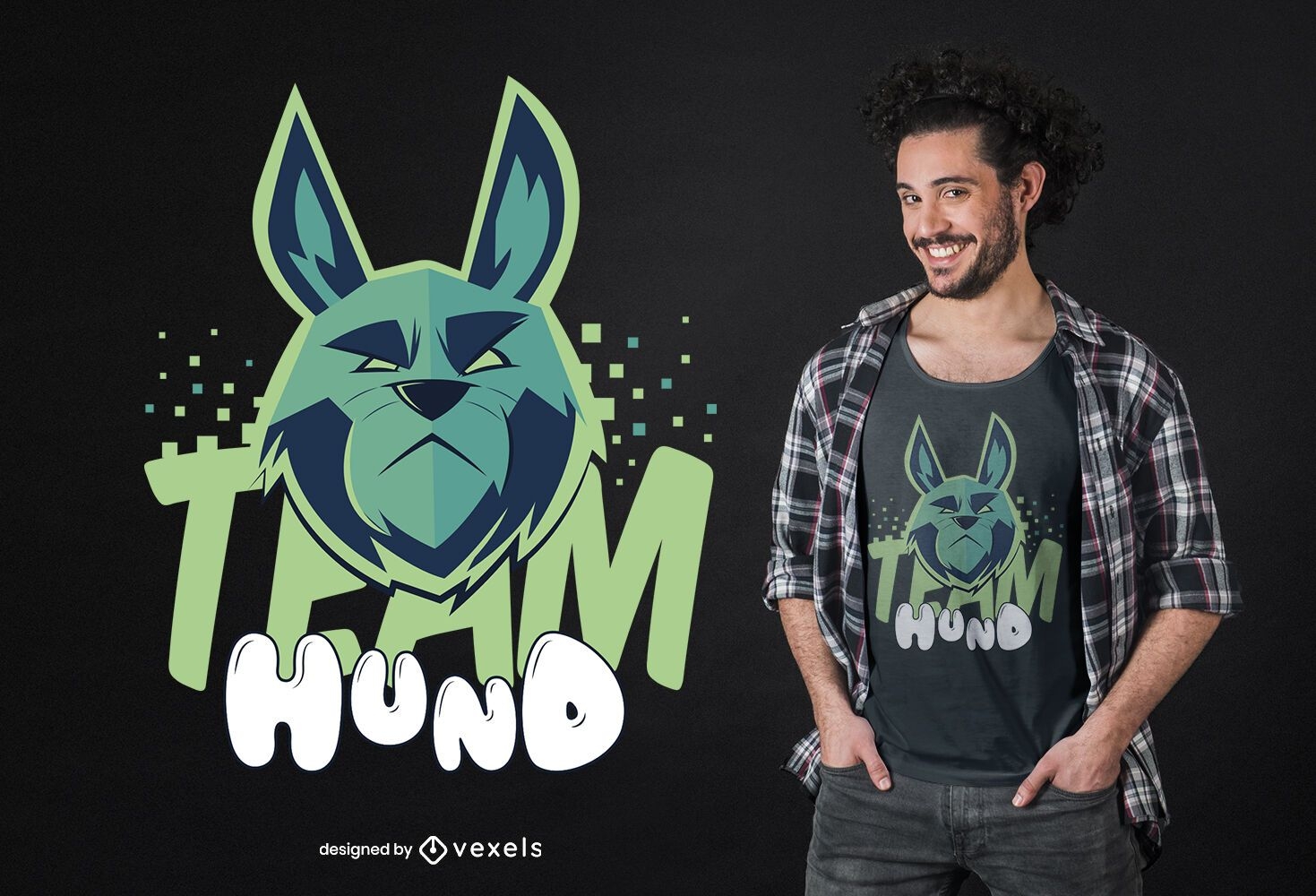 Design de camisetas da equipe hund