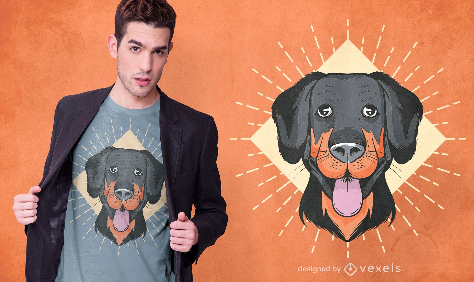 Diseño de camiseta de cara de perro divertido