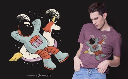 Diseño de camiseta de astronauta escalofriante