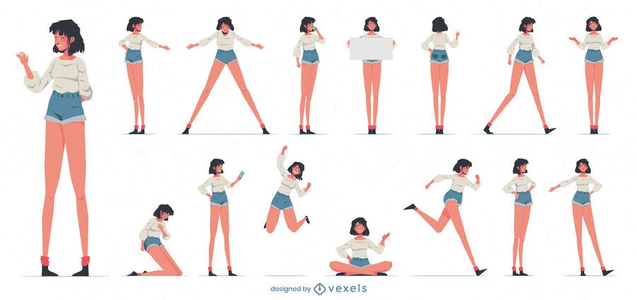 Casual Girl People Character Pack Casual Girl People Character Pack