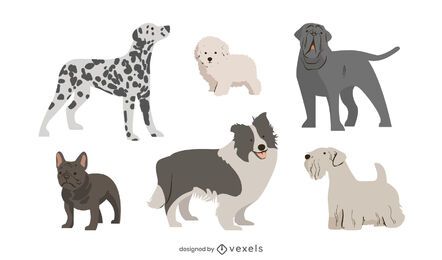 Cute dog breed set