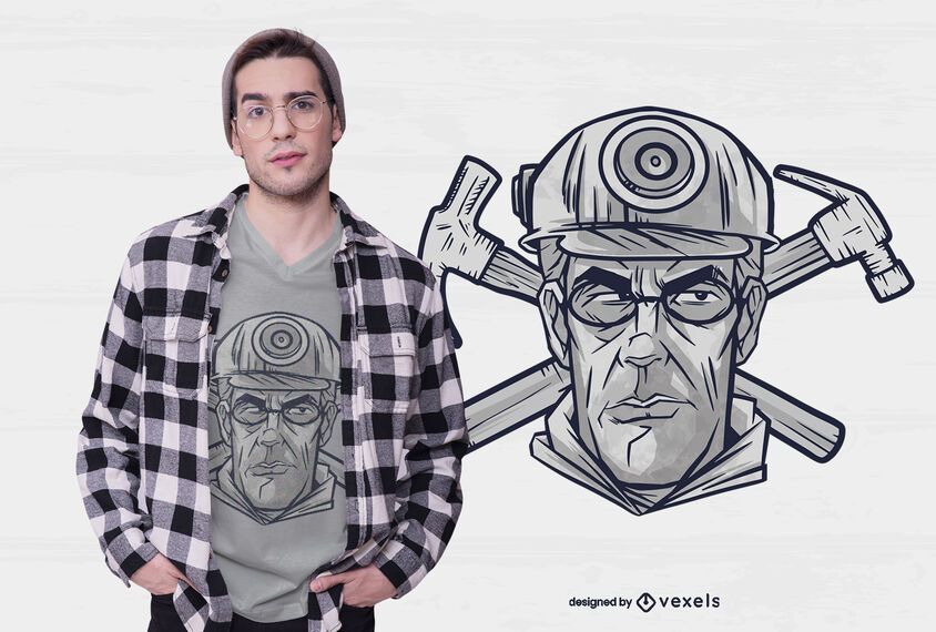 Male miner t-shirt design Male miner t-shirt design