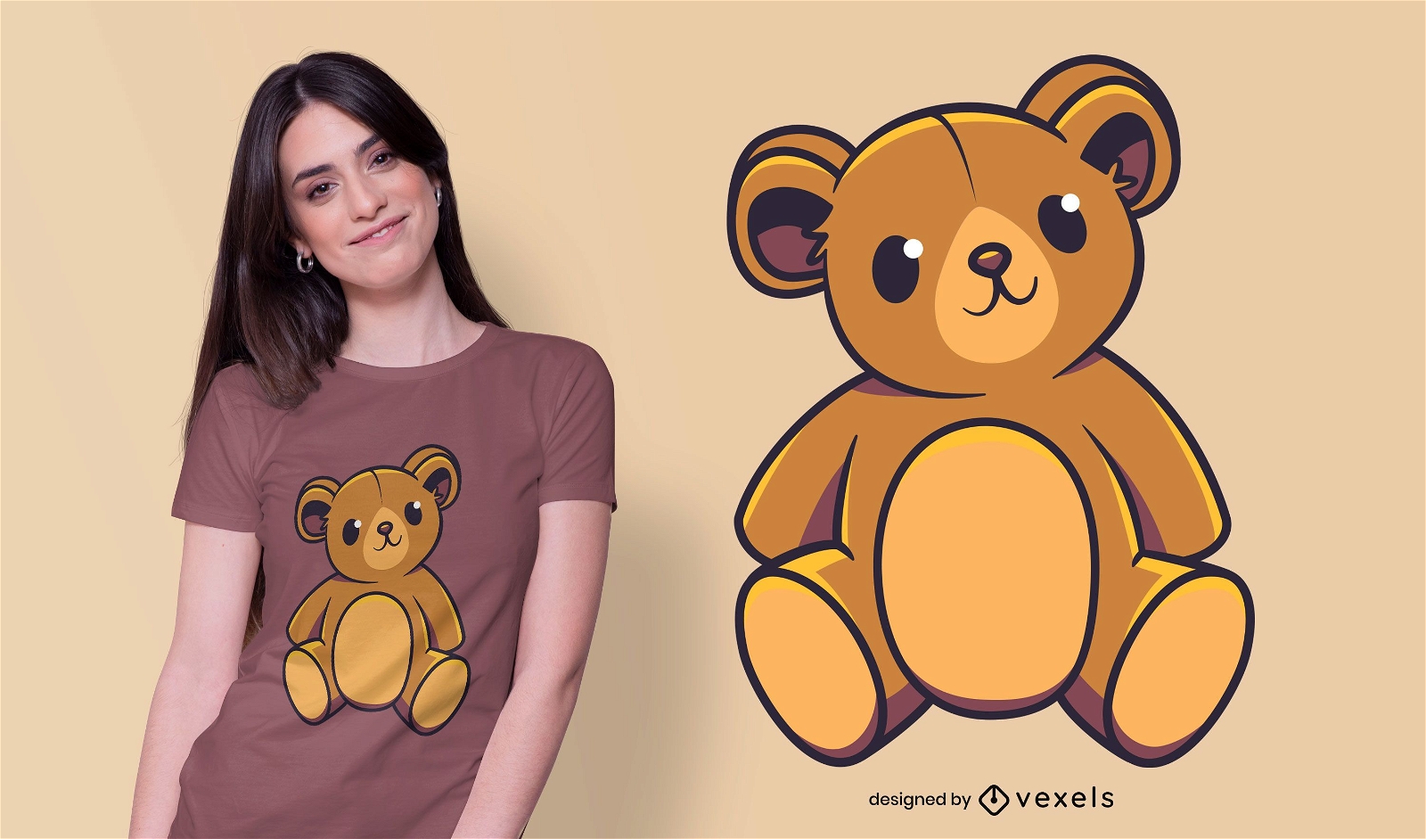 Design de t-shirt de urso de peluche fofo