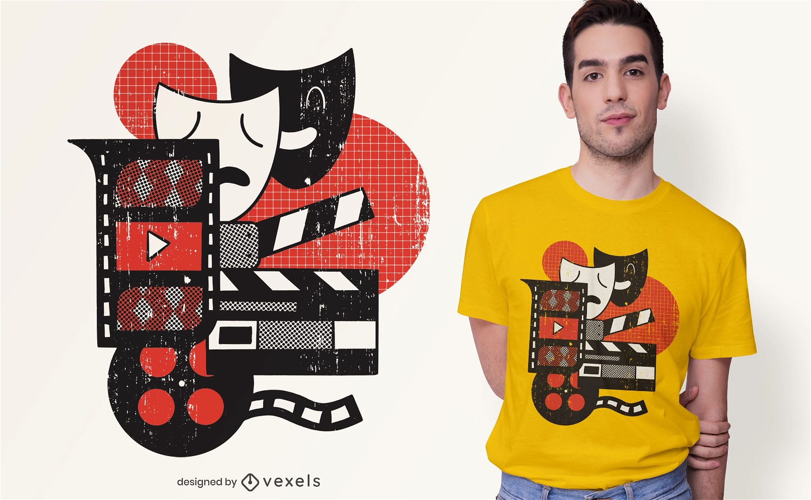 Diseño de camiseta de actuación abstracta