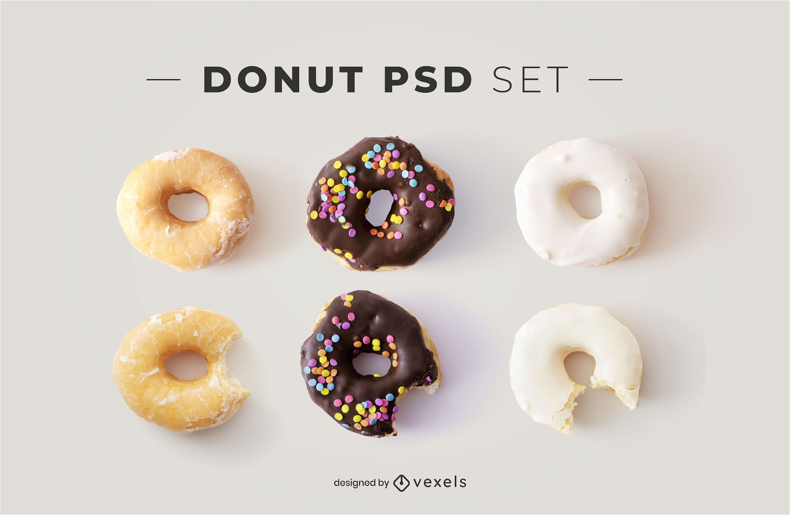 Elementos donut psd para maquetes