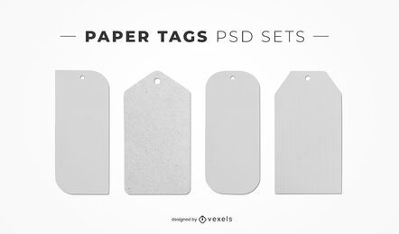 Paper tags psd elements for mockups