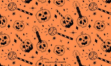 Orange Black Halloween Pattern Design Orange Black Halloween Pattern Design