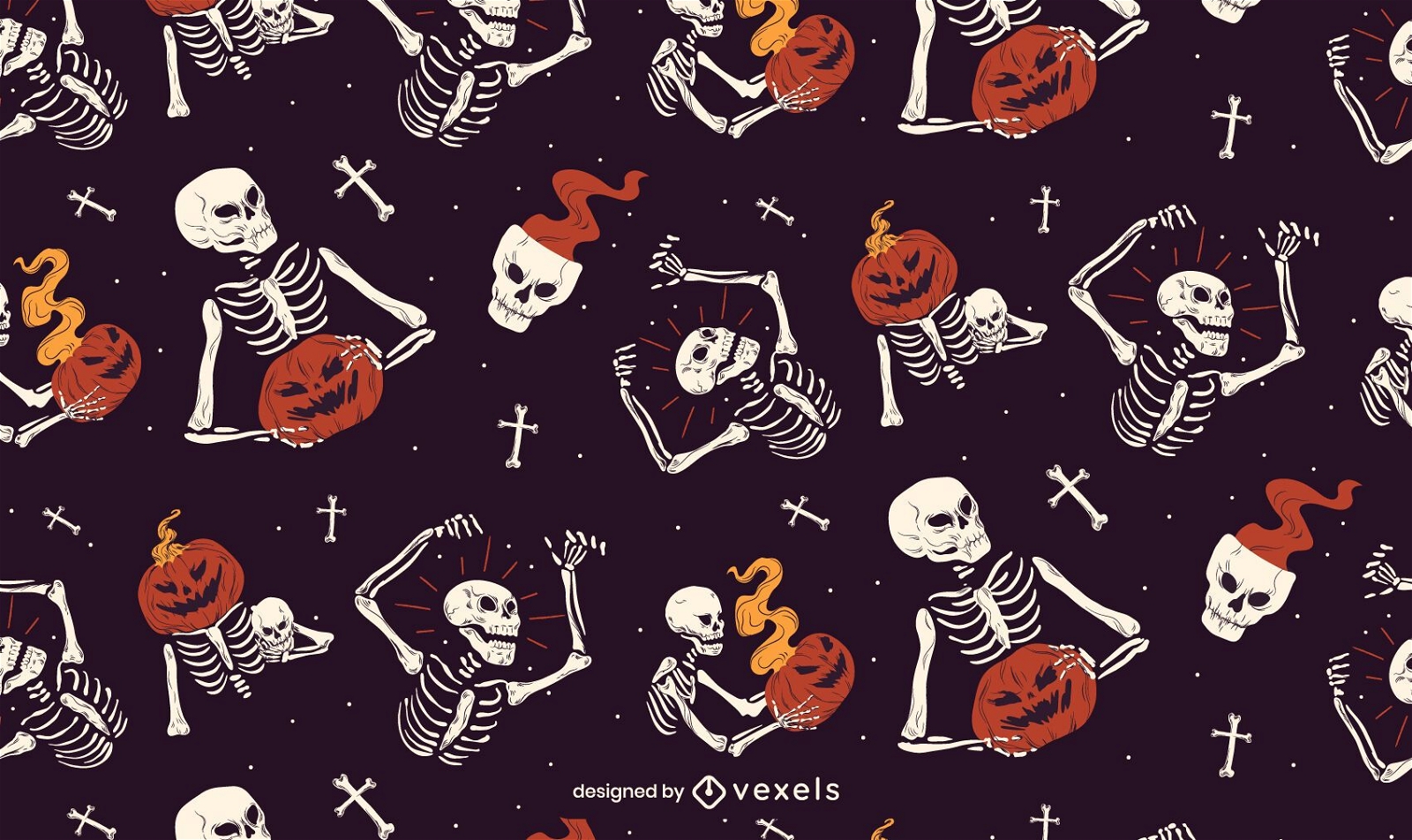 Esqueleto Halloween Pattern Design