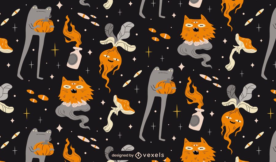 Kreaturen Halloween Muster Design Kreaturen Halloween Muster Design