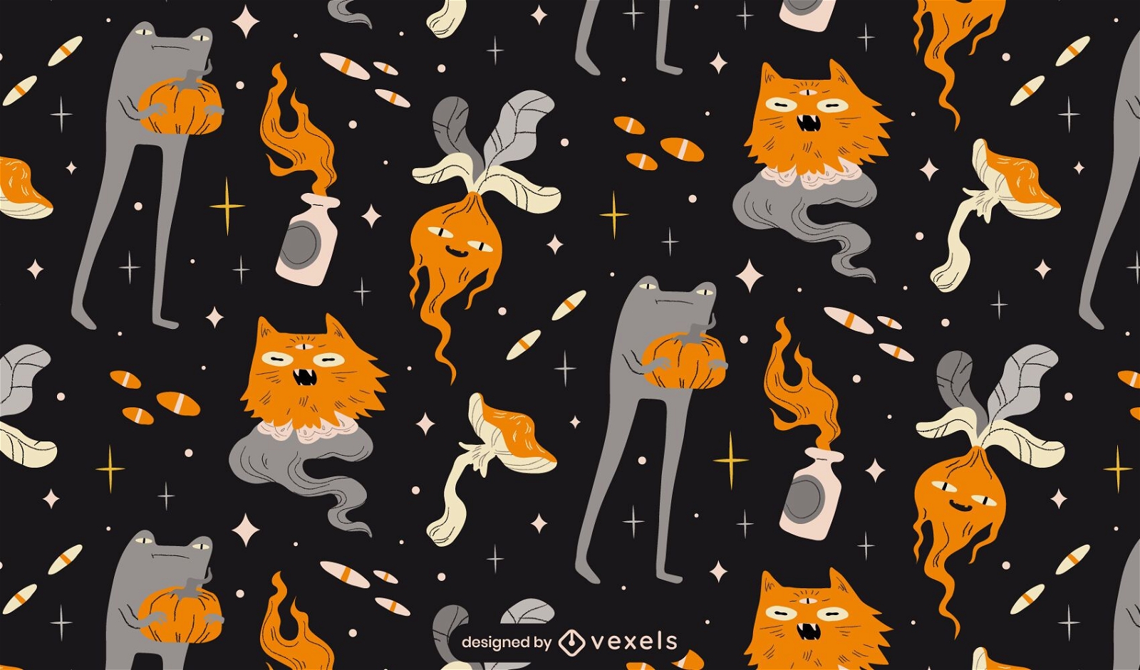 Creatures halloween pattern design