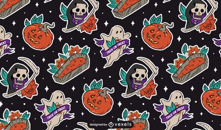Halloween-Aufkleberelementmusterentwurf