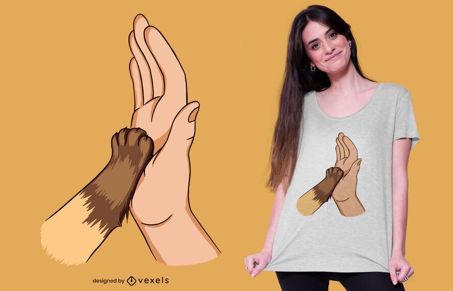 High five cat t-shirt design High five cat t-shirt design