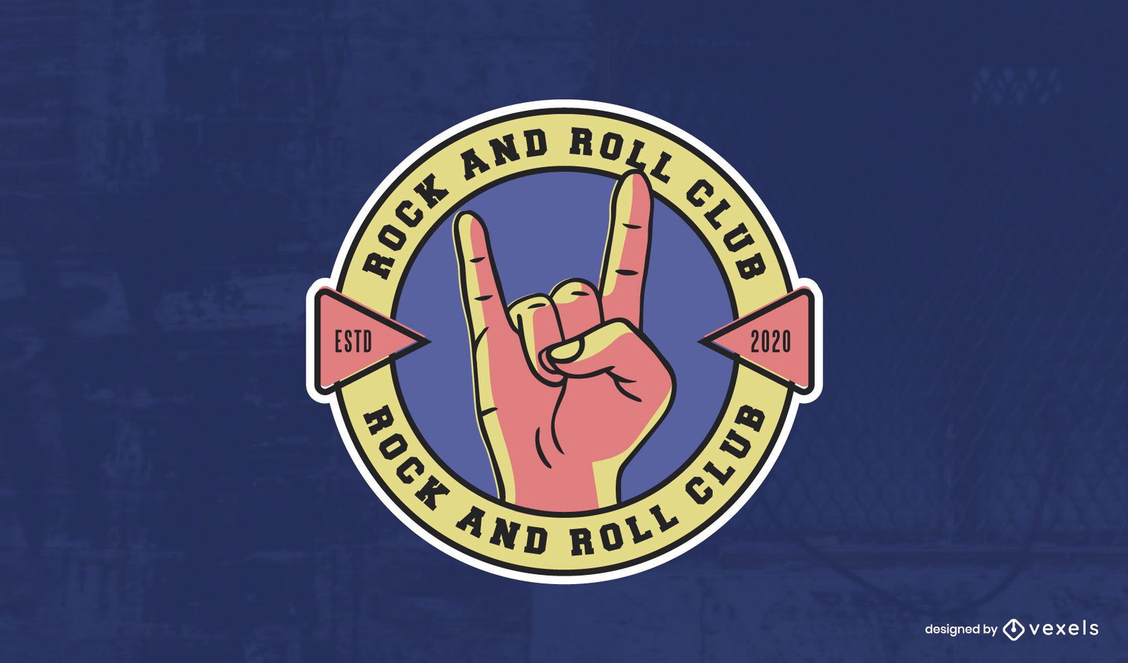 Modelo de logotipo do clube de rock and roll