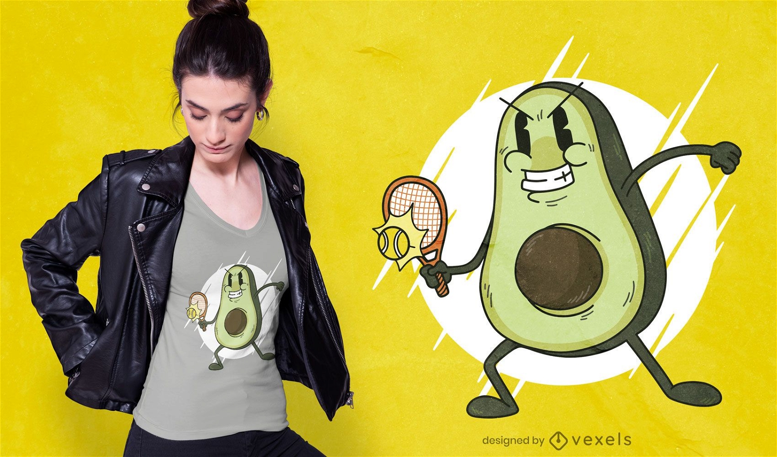 Avocado tennis t-shirt design