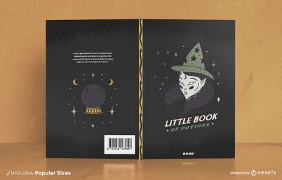 Design de capa de livro de Halloween para livro de poções