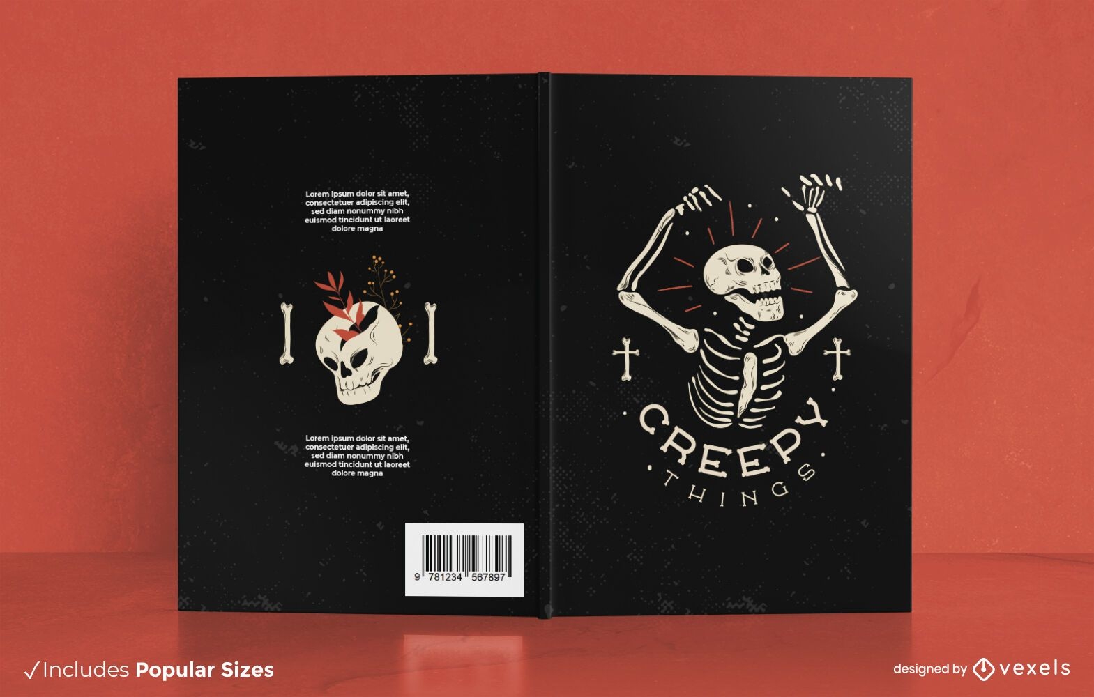 Skelett-Halloween-Buchcover-Design