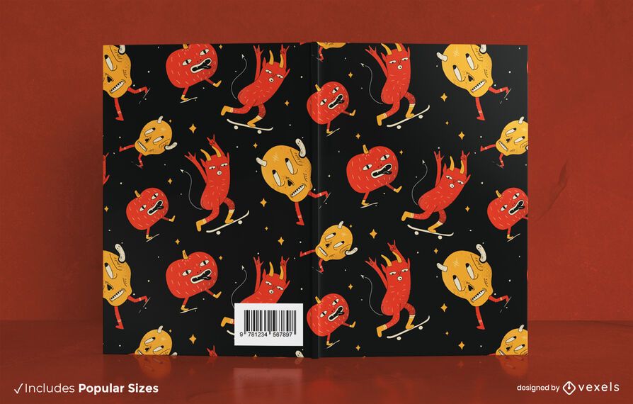 Cartoon Monster Pattern Book Cover Design Cartoon Monster Pattern Book Cover Design