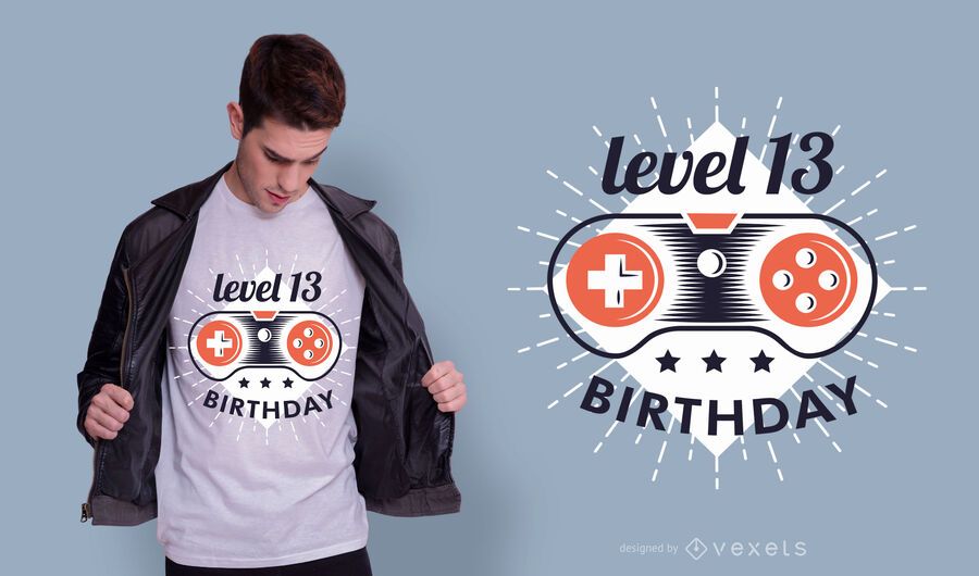 Gamer birthday t-shirt design Gamer birthday t-shirt design