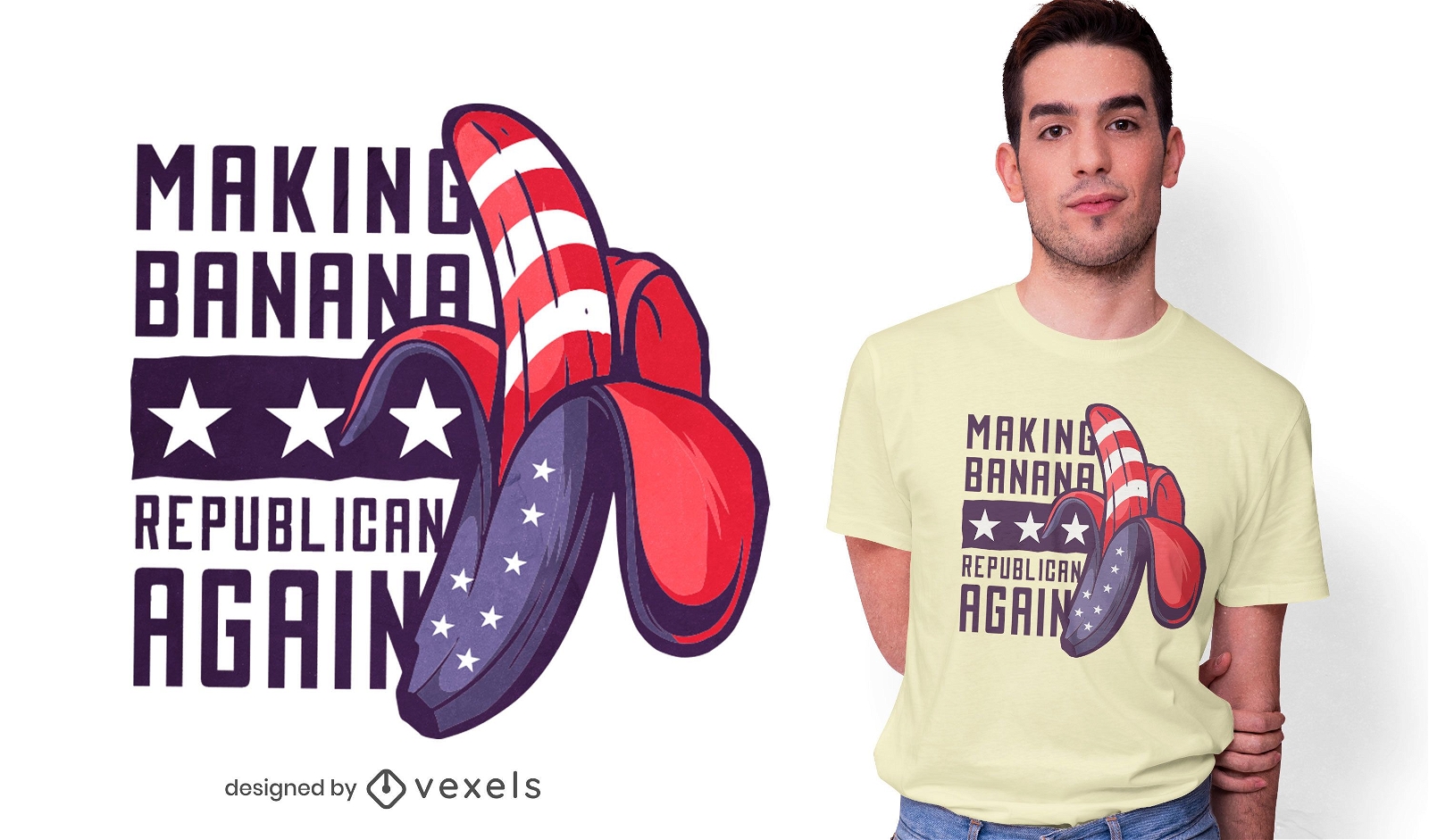 Design de t-shirt republicano Banana
