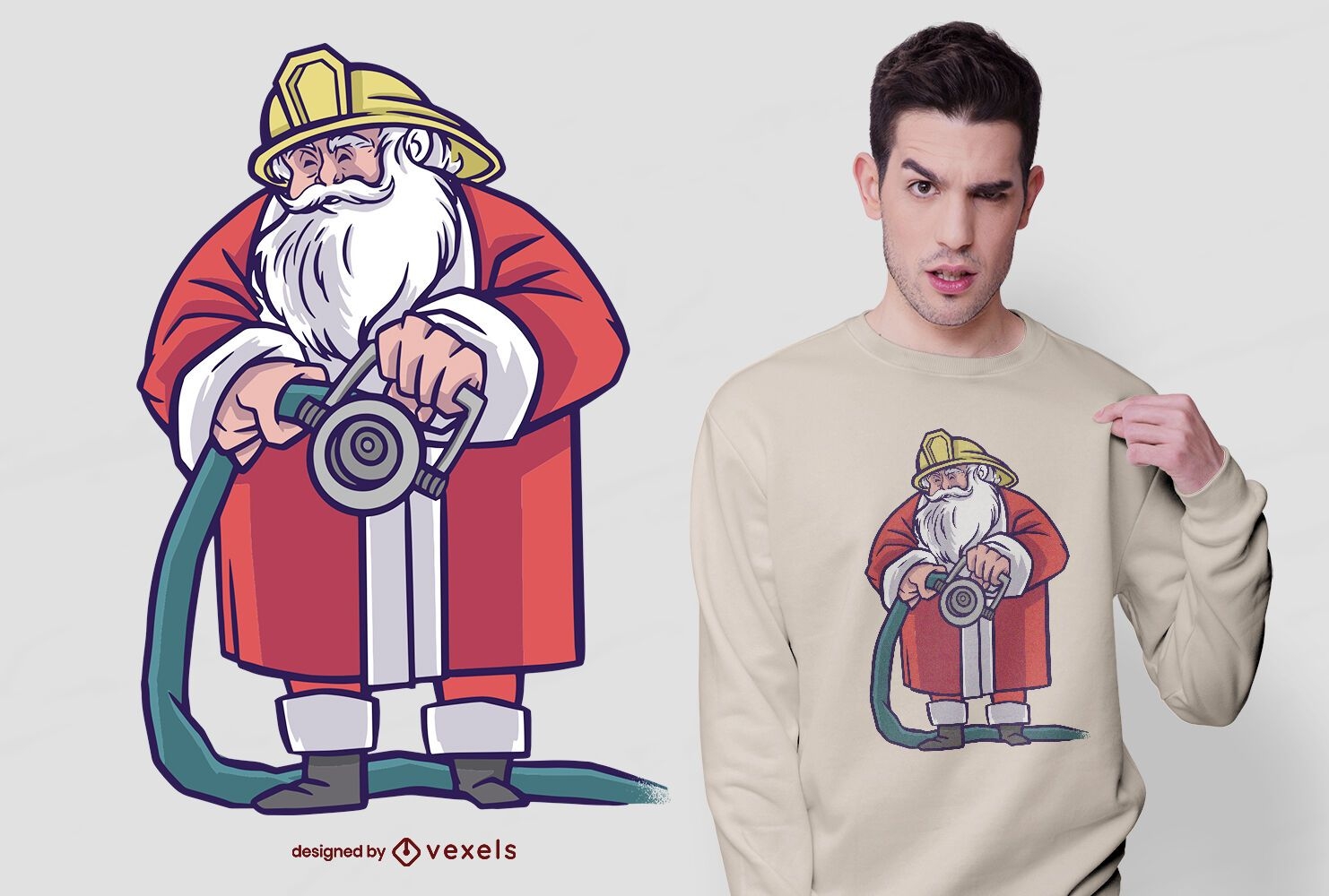 Santa Schlauch T-Shirt Design