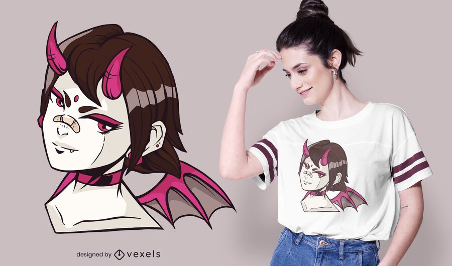 Demon girl anime t-shirt design Demon girl anime t-shirt design