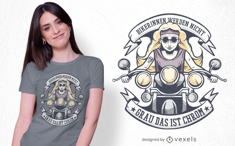 Female bikers german t-shirt design Female bikers german t-shirt design