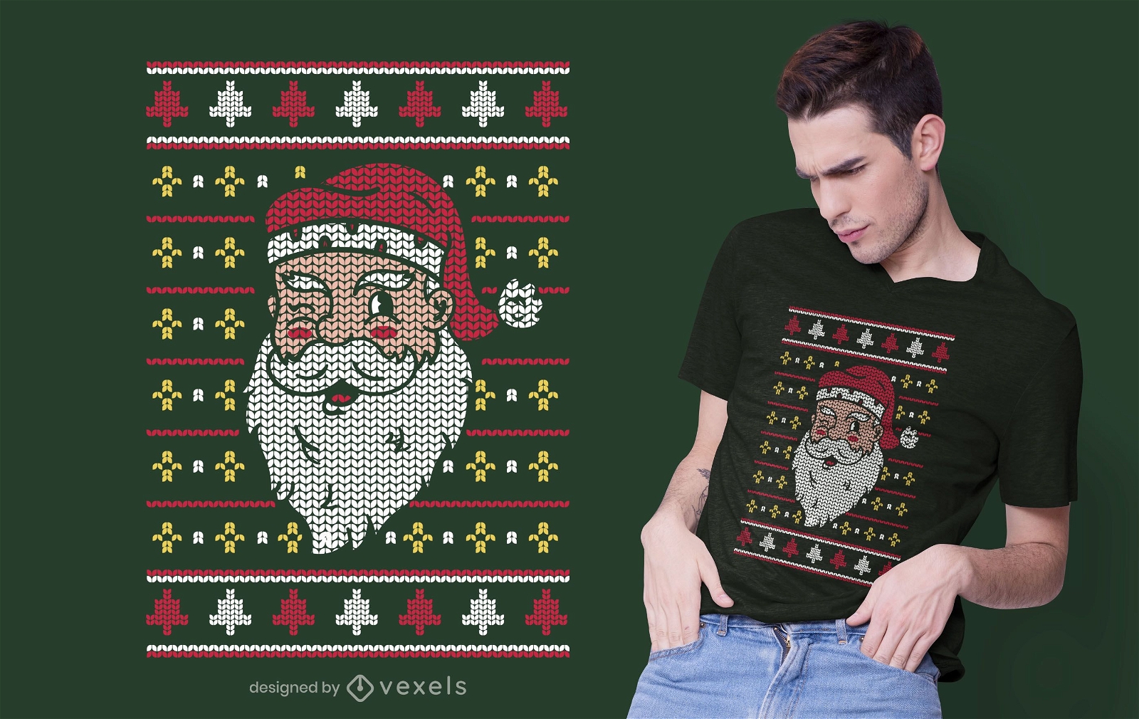 Christmas sweater santa t-shirt design
