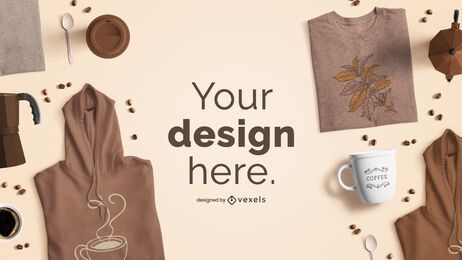 Coffee Themed Product Branding Mockup