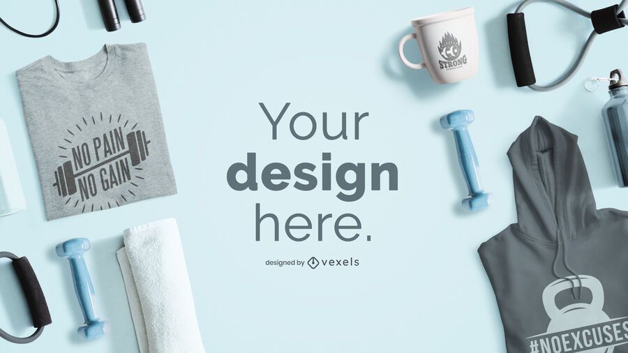 Fitness Products Branding Mockup Fitness Products Branding Mockup