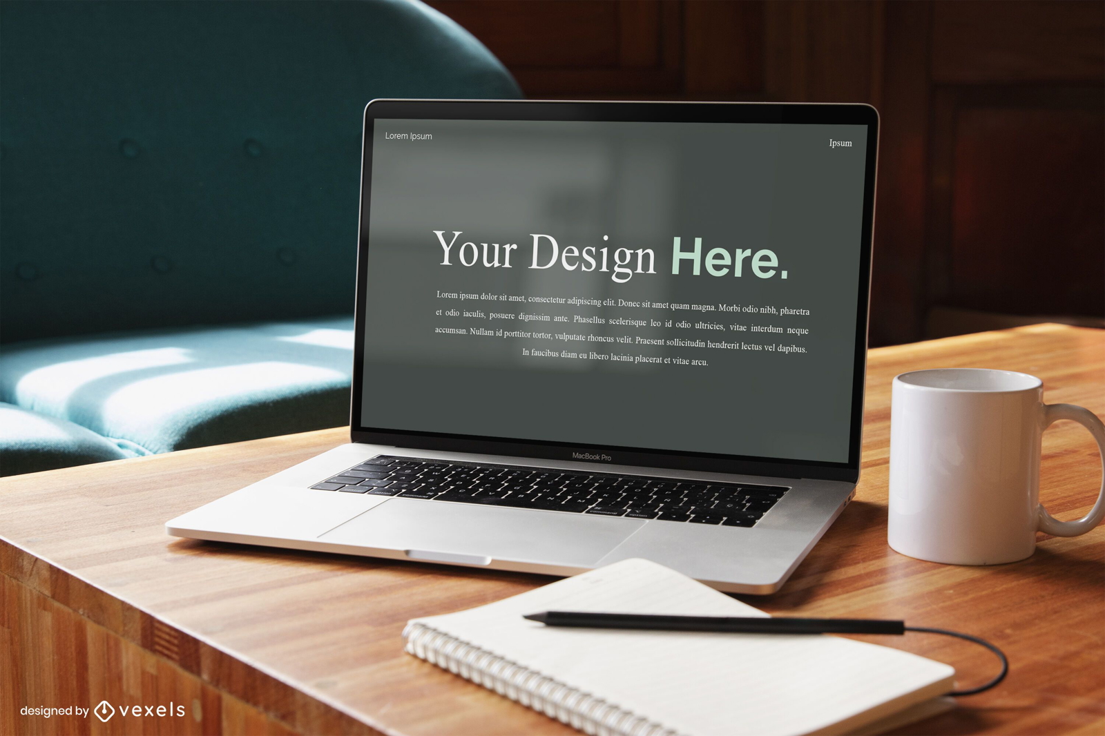 Mockup de tela de laptop freelancer