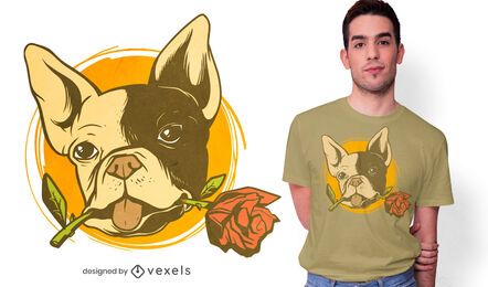 Bulldog rose t-shirt design