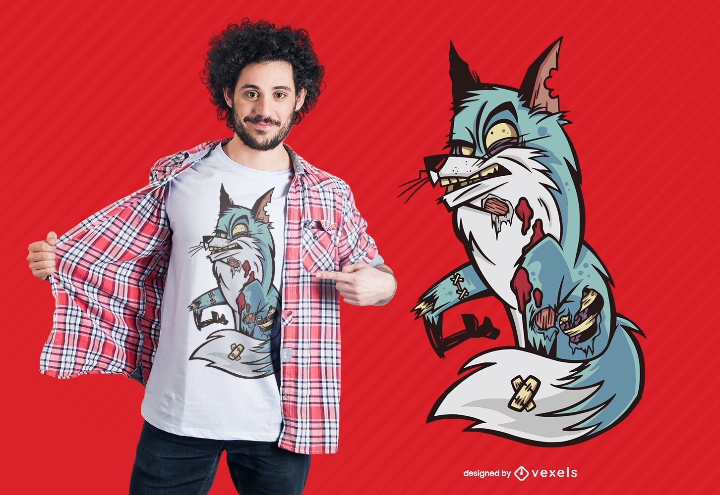 Zombie fox t-shirt design