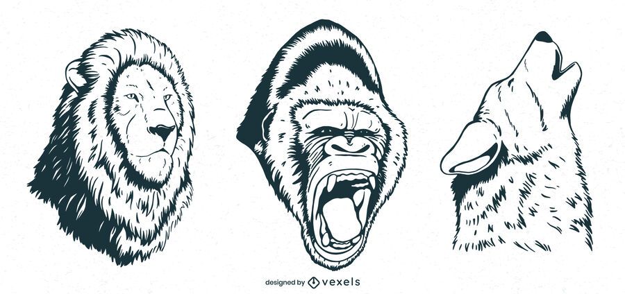 Animals hand drawn set design Animals hand drawn set design