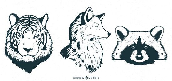 Cenografia animal desenhada à mão