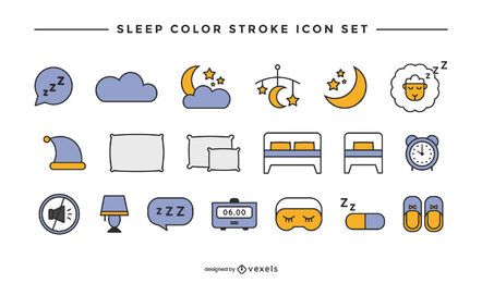 Conjunto de ícones de sono