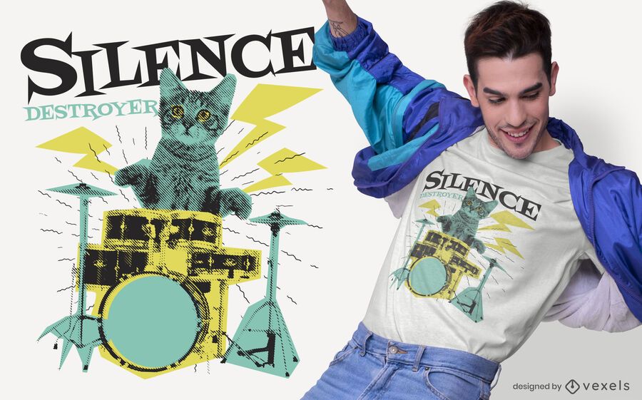 Silence destroyer cat t-shirt design Silence destroyer cat t-shirt design