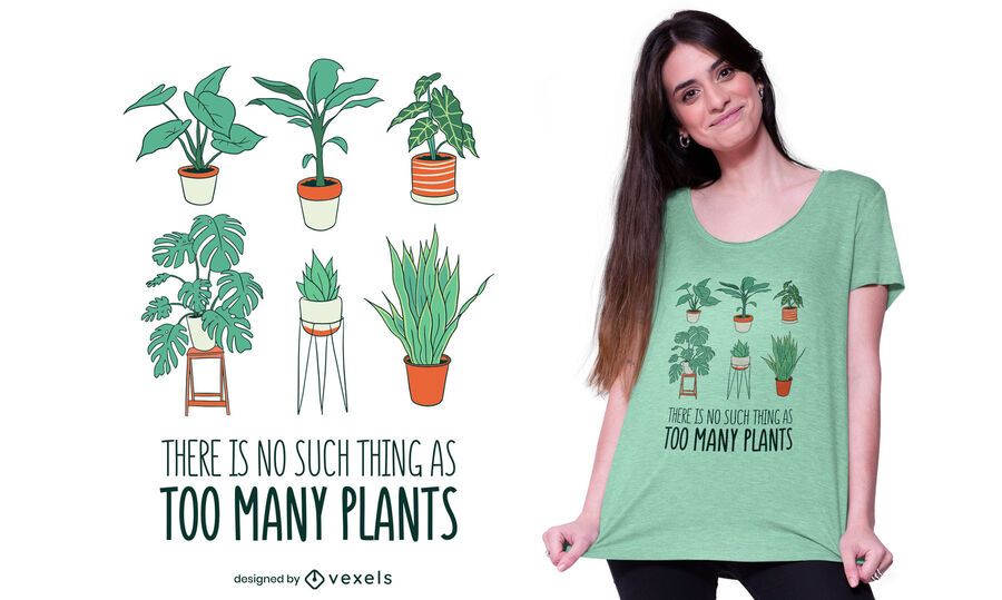 Muitas plantas com design de camisetas Muitas plantas com design de camisetas