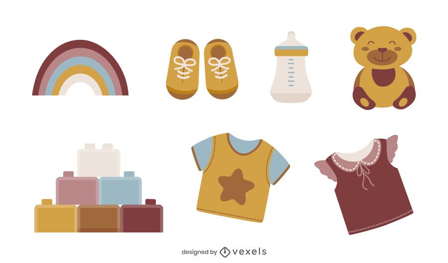 Baby elements illustration set Baby elements illustration set