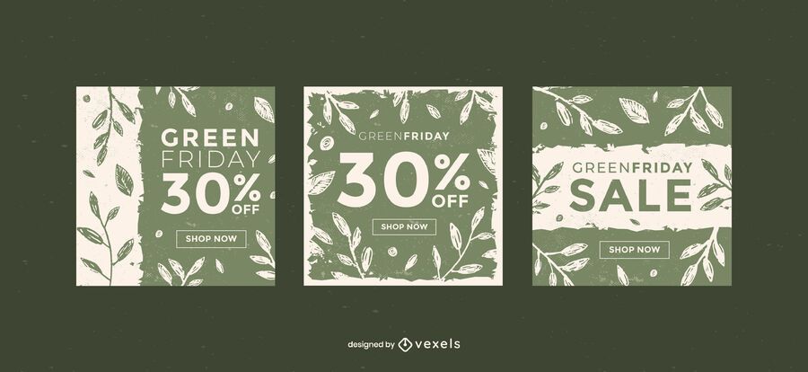 Green friday banner template set Green friday banner template set