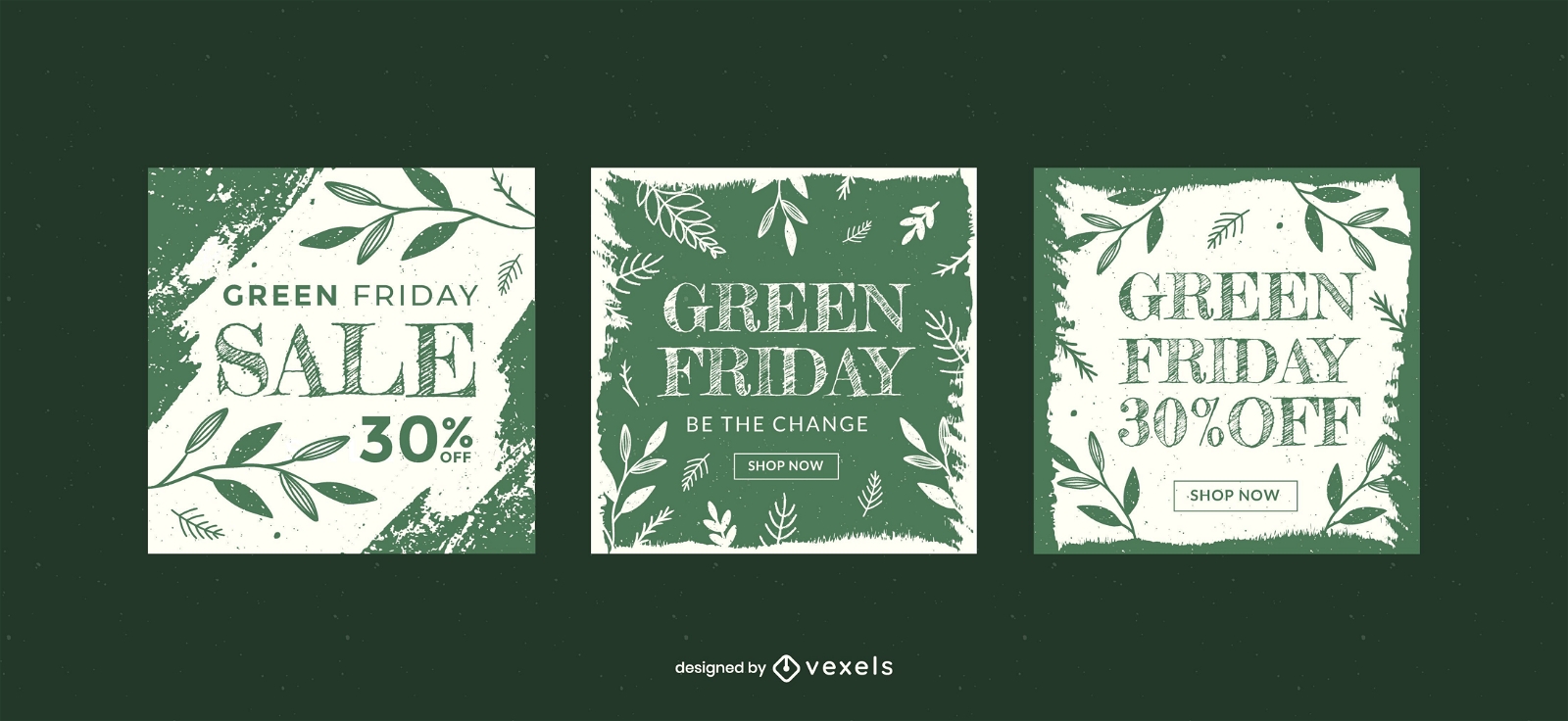 Green friday sale banner template set