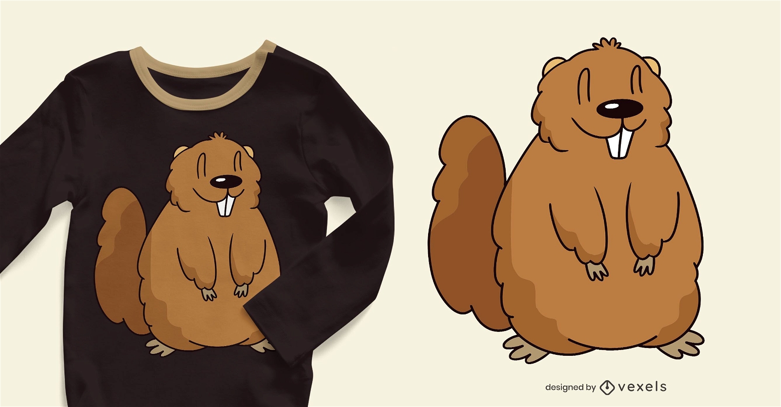Design de camiseta de marmota fofa