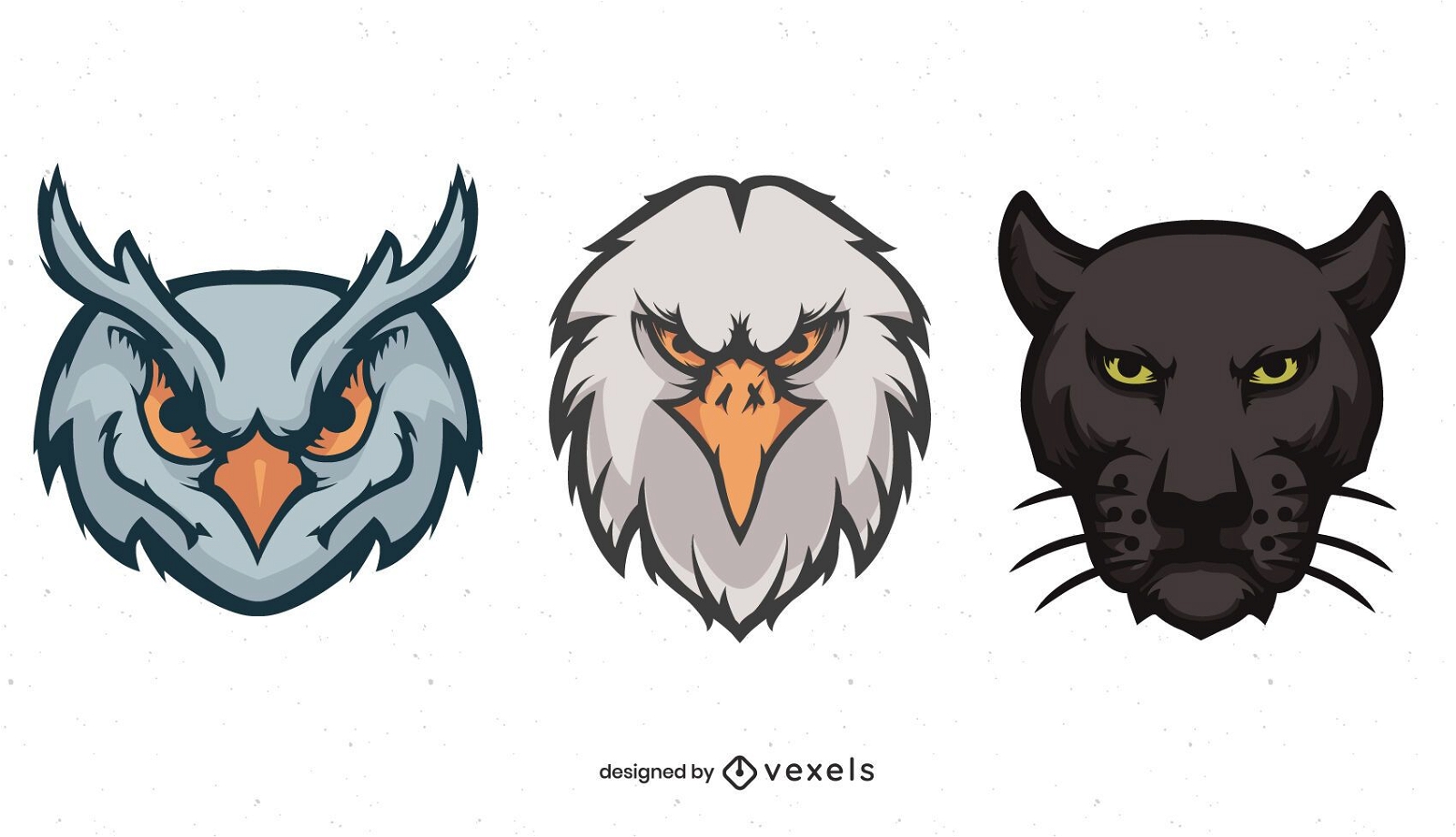 Conjunto de logotipo de cabezas de animales